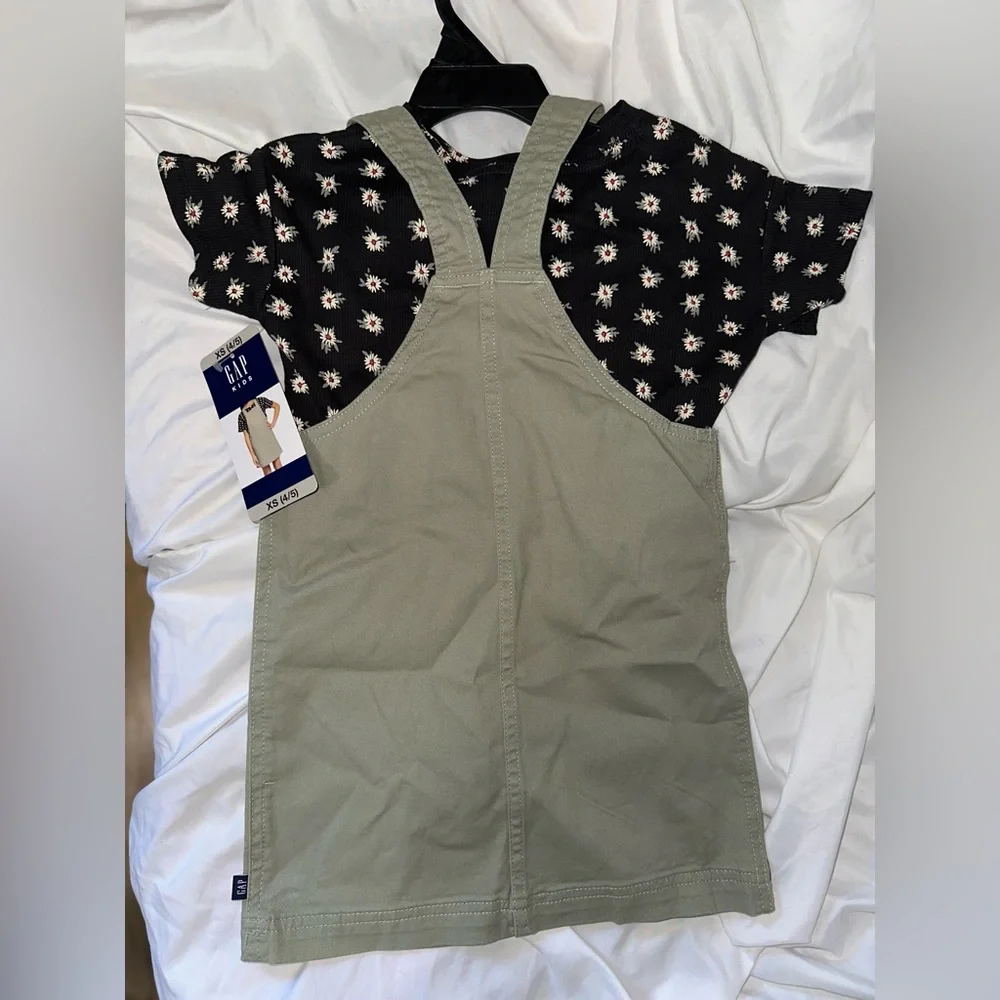 Gap Kids Skirtall Dress & Tee Size XS 4-5 Seagrass - Picture 4 of 7